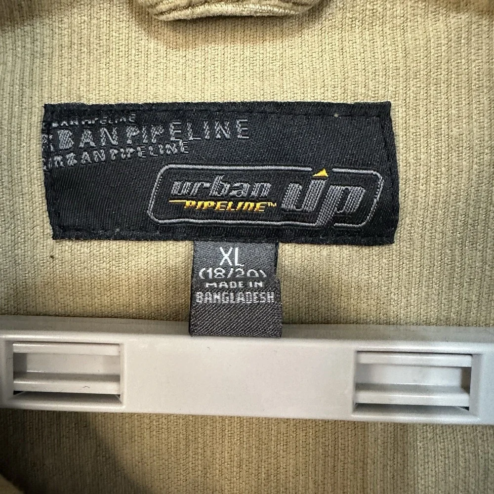 Urban Pipeline Corduroy‎ Jacket Youth XL Light Brown Trucker Snap Closure